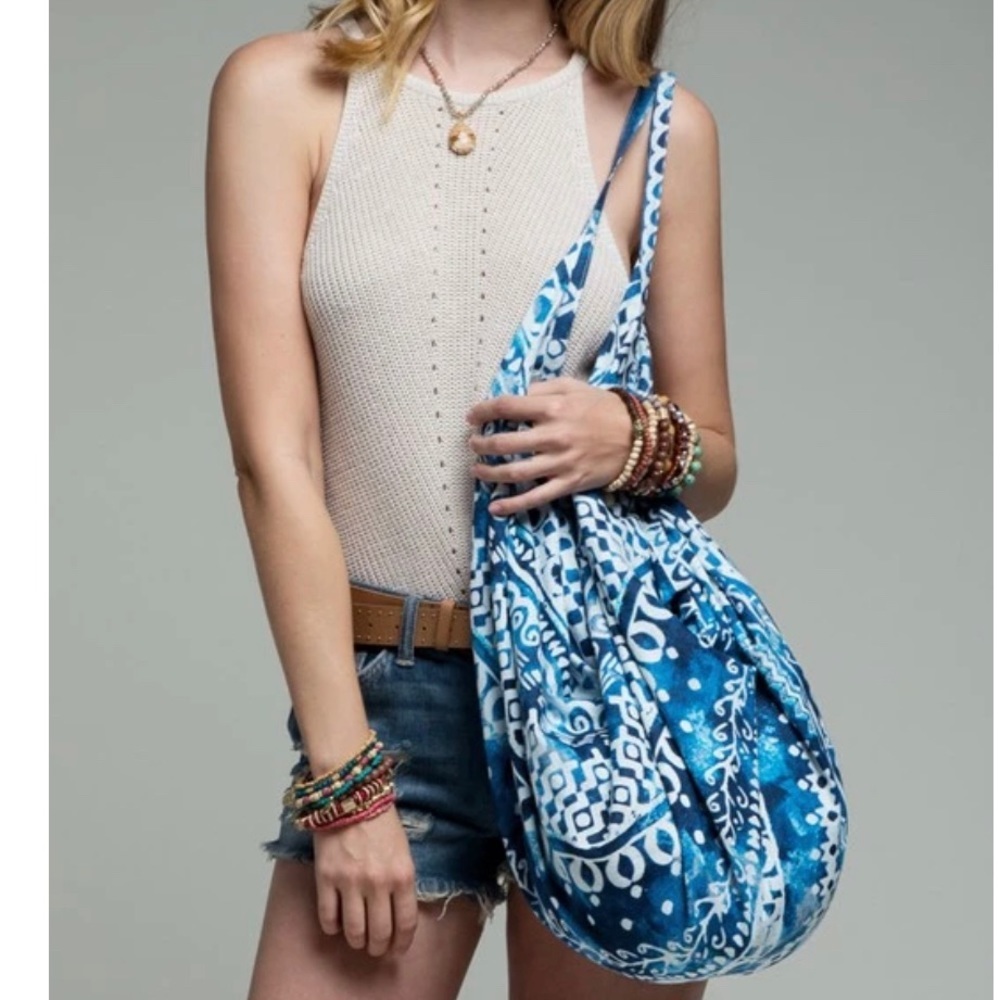 RUGGINE BLUE AND WHITE SUMMER BOHO SHOULDER BAG